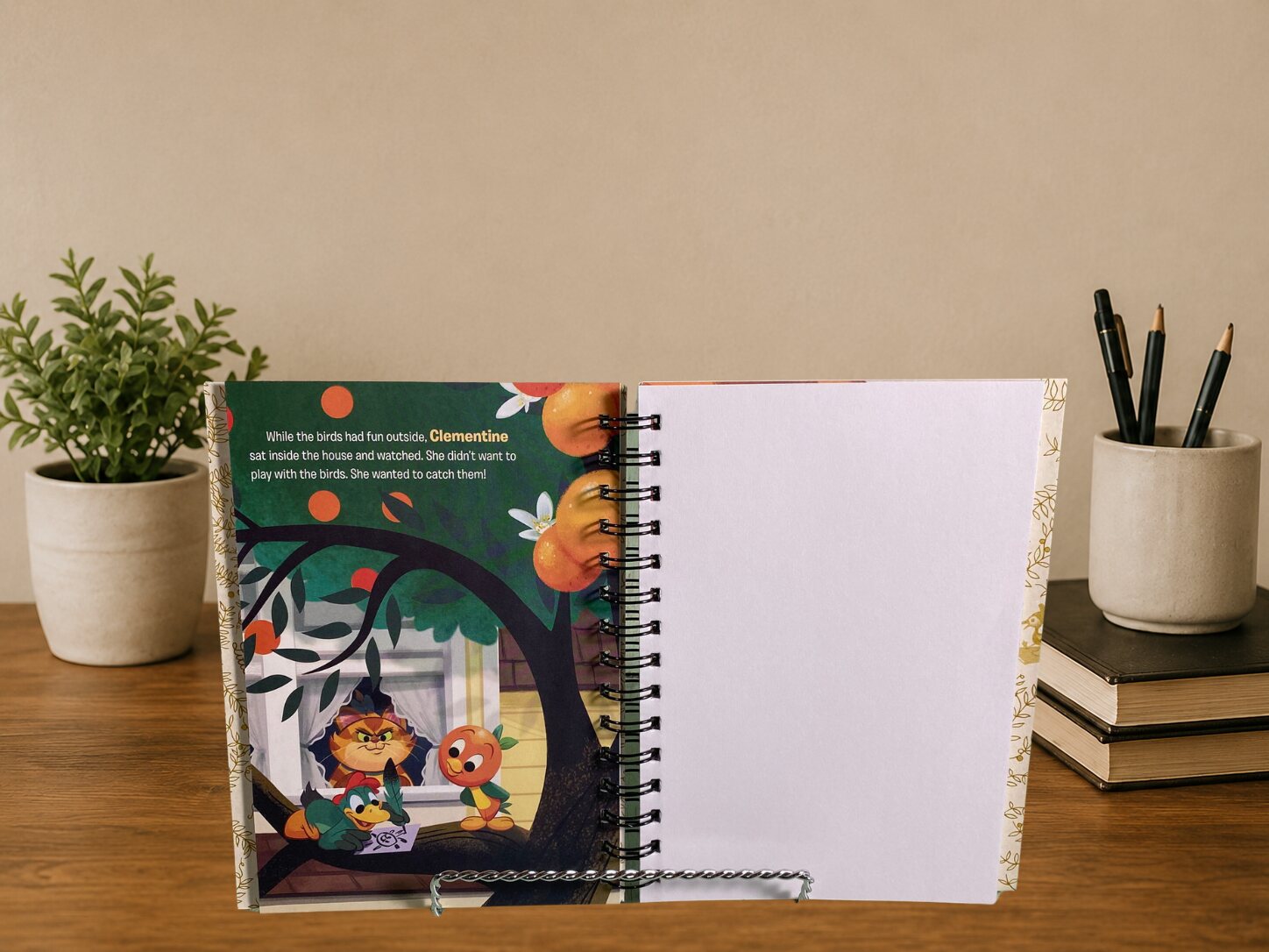 Orange Bird Book Journal — open or alternate view