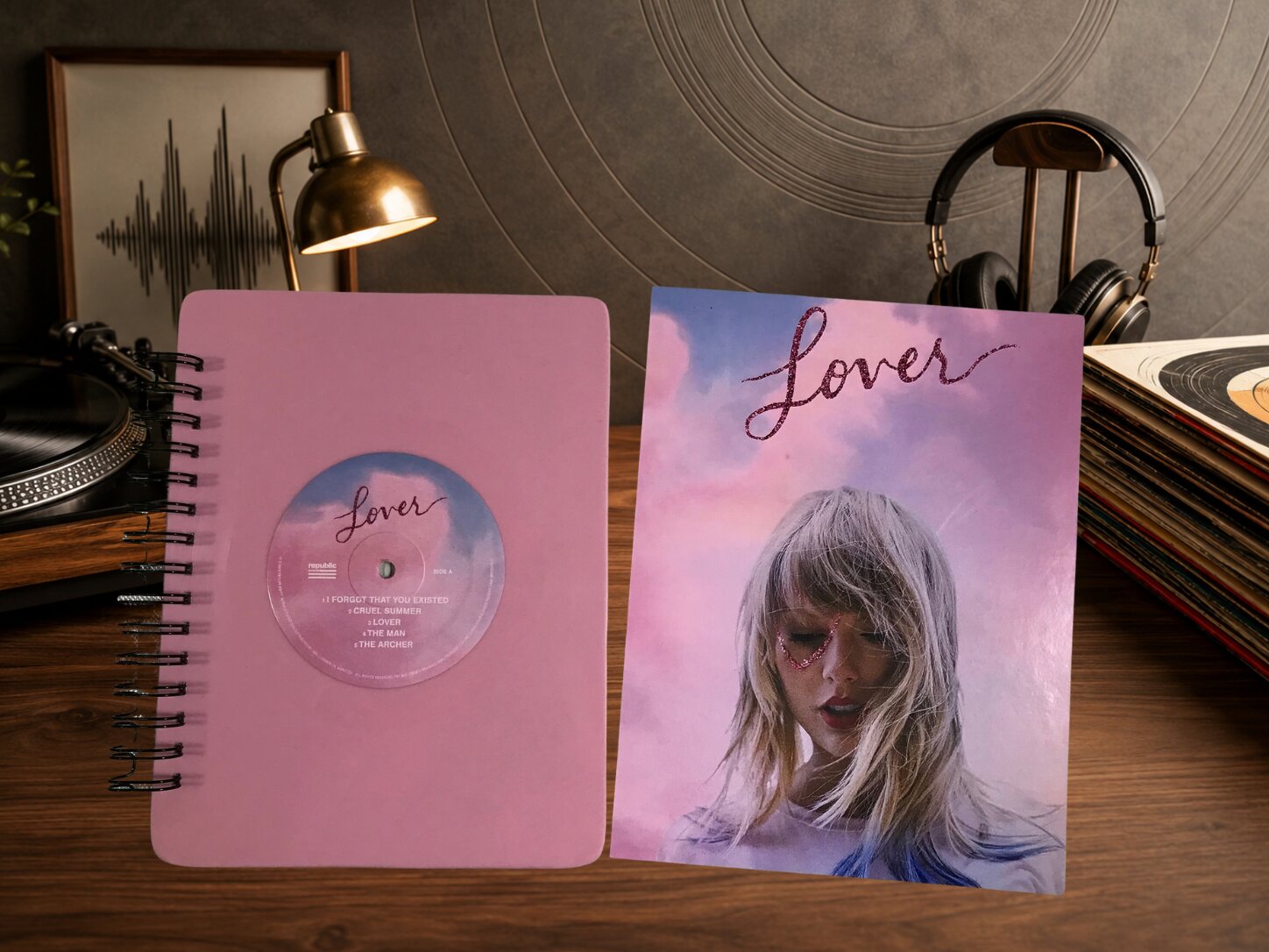 Taylor Swift Lover Vinyl Record Journal — open or alternate view